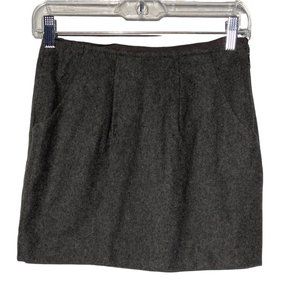 J Crew Skirt 0 Wool Blend Short Straight Mini Charcoal Gray Dart Front Cute